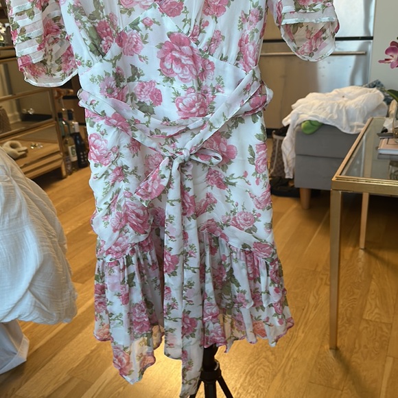 LoveShackFancy Arlo Mini Dress Rose print. Size 8. - Picture 9 of 13